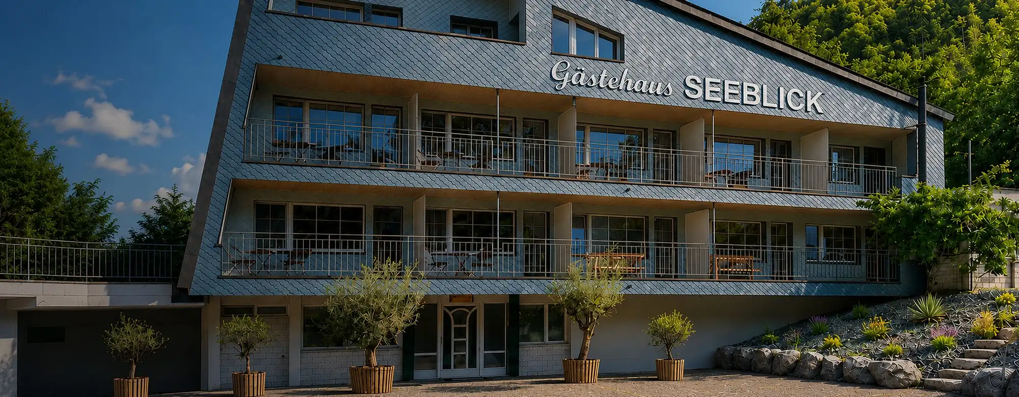 Gästehaus Seeblick im Abendlicht