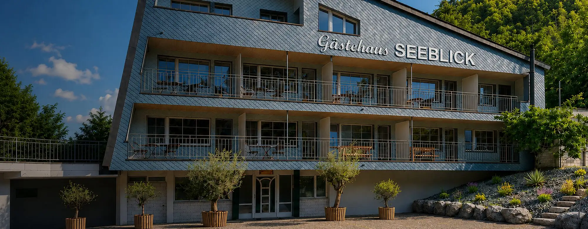 Gästehaus Seeblick im Abendlicht